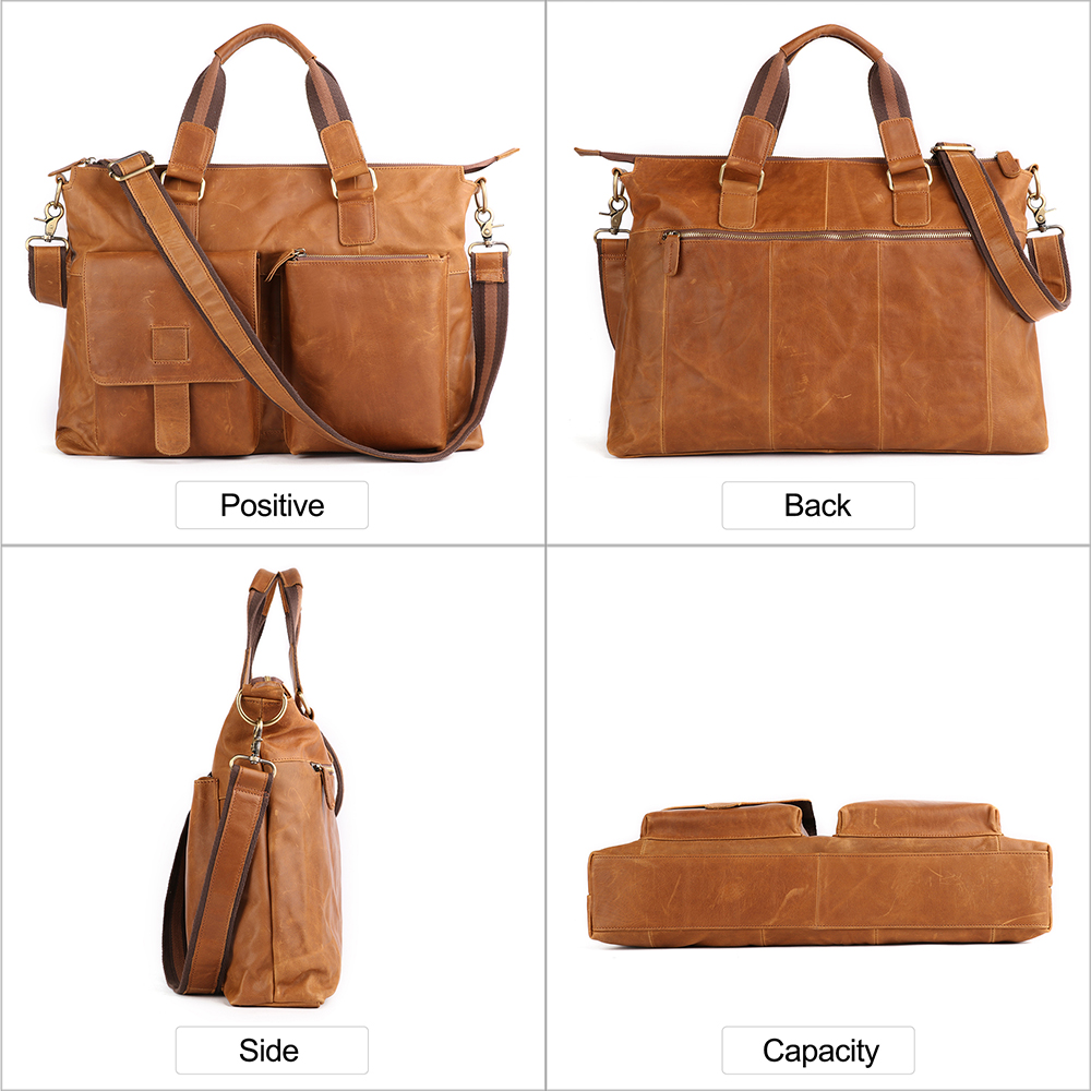JOYIR Echtem Leder Männer Große Aktentaschen Vintage Messenger Schulter Tasche Männlichen Business Computer Laptop Umhängetaschen Handtasche