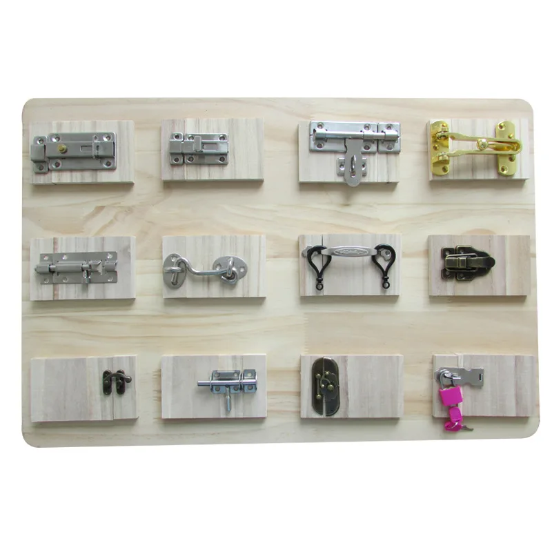 3D Trẻ Em Bận Rộn Ban Diy Vintage Khóa Chốt Cửa Ban Đồ Chơi Phụ Kiện Cho Bé Giáo Dục Sớm Trợ Giảng Đồ Chơi Bàn Tính Chất Liệu