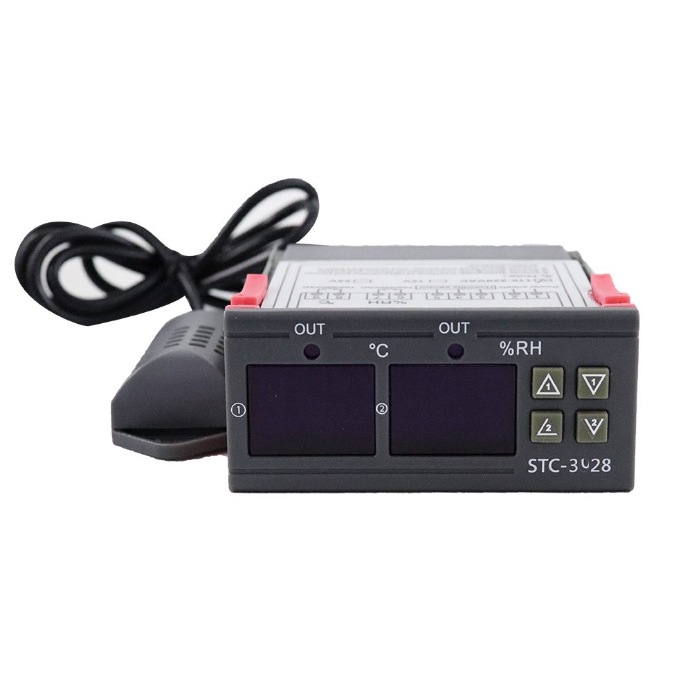 Termostato digital STC-3028 controlador de temperatura e umidade termostato umidistat termômetro higrômetro interruptor de controle 12v 220v