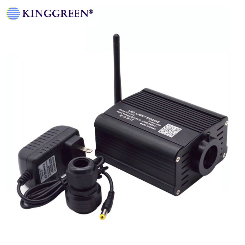 1X APP Bluetooth-Steuerung 16W RGBW LED Fiber Optic Light Engine Driver mit 28-Tasten-RF-Fernbedienung für RGB-Deckenstern