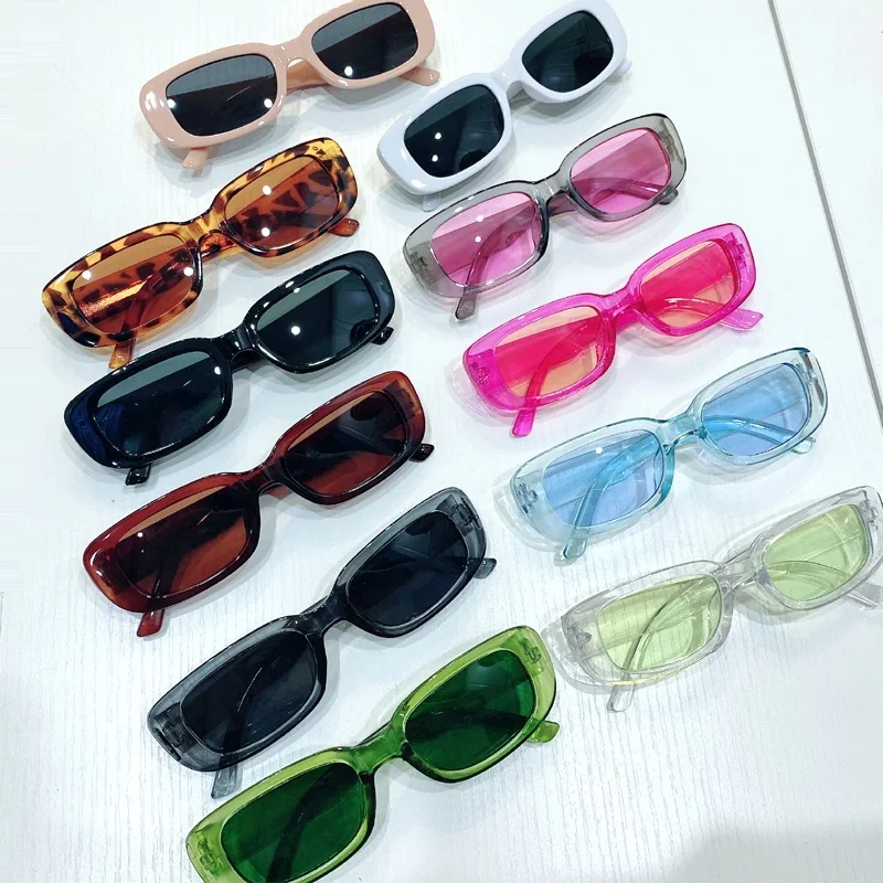 Gafas de sol rectangulares pequeñas para mujer, gafas de sol cuadradas de diseñador de marca Vintage ovaladas para dama, gafas antideslumbrantes UV400
