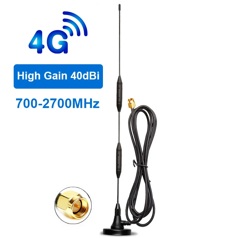Уличная антенна 4G Lte 700-2700 МГц, 40 дБи, усилитель сигнала, Wi-Fi антенна, разъем SMA типа «папа» с удлинительным кабелем 3 метра RG58