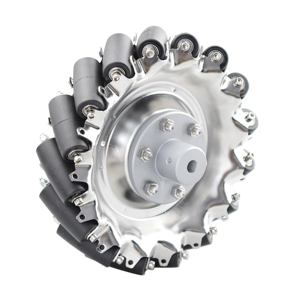 Omni Mecanum Roda com Motor Codificador de Velocidade, Motor para Projeto Arduino DIY, 150 kg Grande Carga, 152mm, 24V, 120W, 230rpm, 1 Conjunto, 4Pcs