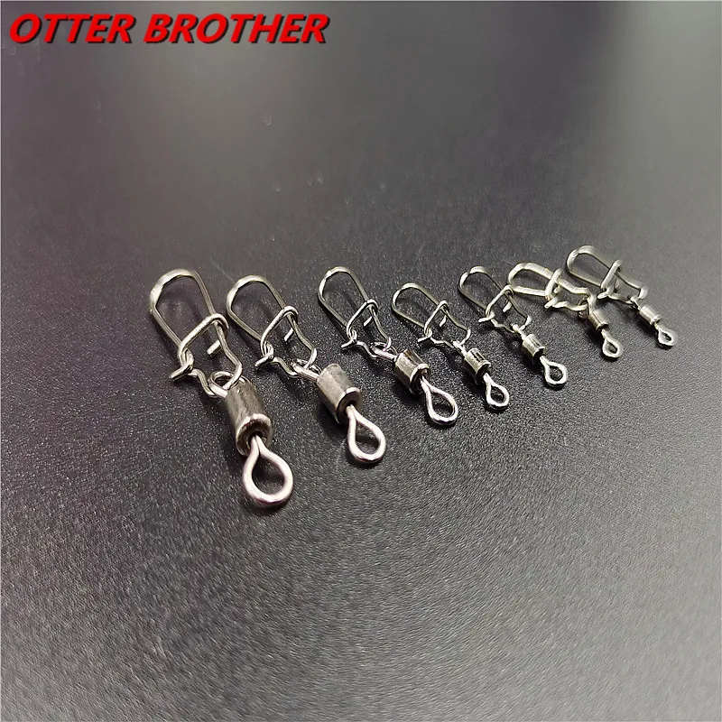 50 Cái/lốc 1 #-14 # Cá Chép Phụ Kiện Câu Cá Cổng Kết Nối Pin Mang Cán Xoay Thép Không Gỉ Ốp Fishhook Dụ xoay Giải Quyết