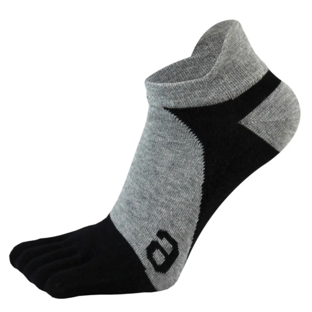 Calcetines tobilleros de cinco dedos de algodón puro liso para hombre, desodorante de malla transpirable, suave, elástico, duradero, No Show Toe, calcetines náuticos deportivos