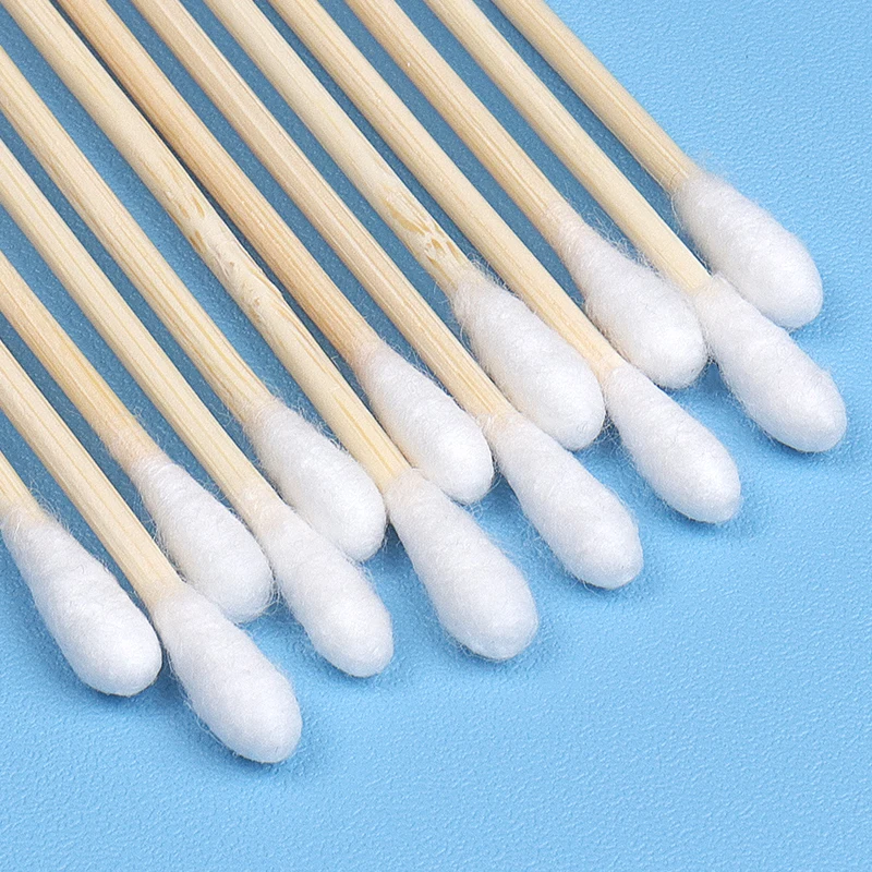 500/1000 Uds hisopo de algodón de madera de doble cabeza limpieza de nariz y oídos herramientas de maquillaje para mujeres Lipstik bastoncillos de punta de bastoncillos Oidos