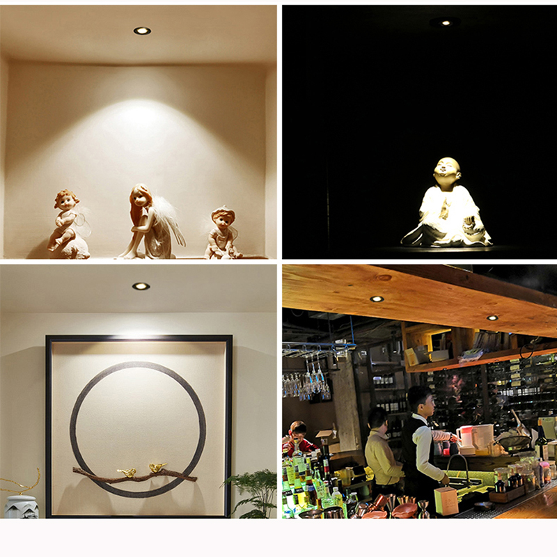 Silbrig/Schwarz/Weiß/Gold Mini LED Downlights 1W 3W 20mm 85V-265V Schmuck Display Decke Einbau Schrank Spot Lampe DC12 24V