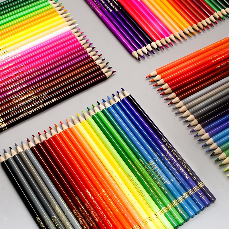 48/120/160/150/180 Professional น้ํามันดินสอสีไม้นุ่มสีน้ํา crayon de colore วาดดินสอโรงเรียนอุปกรณ์ศิลปะ