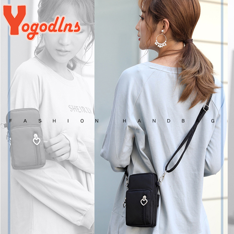 Borse a tracolla per donna Borsa piccola casual multifunzione in nylon impermeabile Custodia per cellulare Borsa a tracolla Borsa sportiva