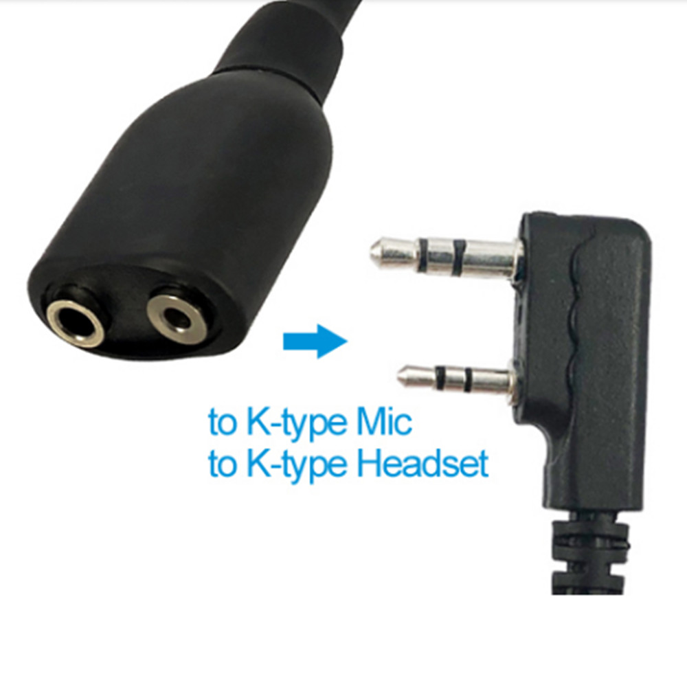 PRC-148 PRC-152 6-Pin Sang K Loại Tai Nghe Bộ Đàm Baofeng 2PIN Tai Nghe Chiến Thuật Tai Nghe Bộ Adapter Chuyển Đổi Bộ Đàm 6P-pin đến 2-Pin