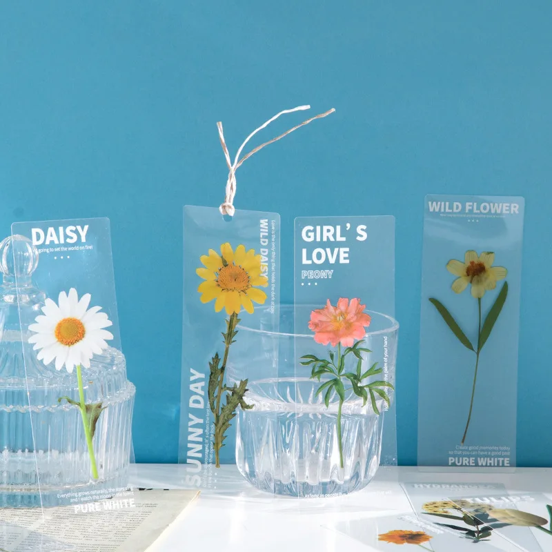 5 Cái/bộ Thực Vật Tự Nhiên Hoa Lá Series Bookmark PVC Đọc Đánh Dấu Sách Trang Sách Bút Văn Phòng Phẩm Cung Cấp Quà Tặng