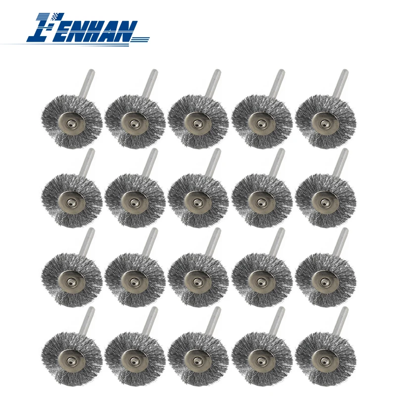 20 teile/satz 22mm Edelstahl Rad Pinsel Dreh Werkzeug Zubehör für Dremel Mini Bohrer Dreh Werkzeuge Schleifen Werkzeuge Draht pinsel