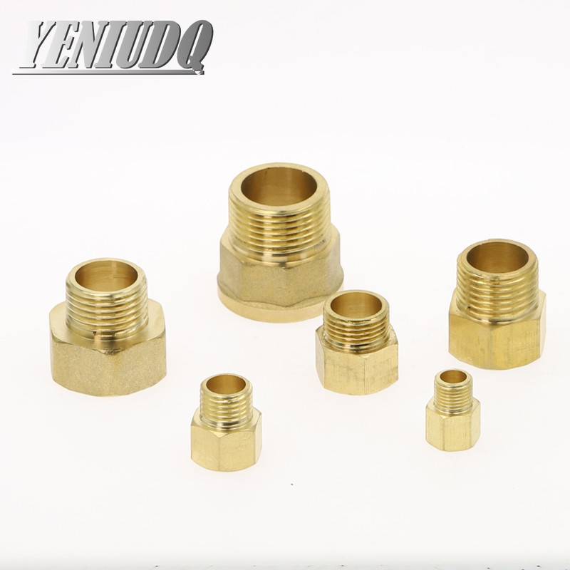 Bằng Đồng Liên F/M 1/8 "1/4" 3/8 "1/2 BSP Dây Chuyền M10x1 Nam Đến Nữ Ren Đồng Ống các Cổng Kết Nối Đồng Khớp Nối Adapter Ren Lắp