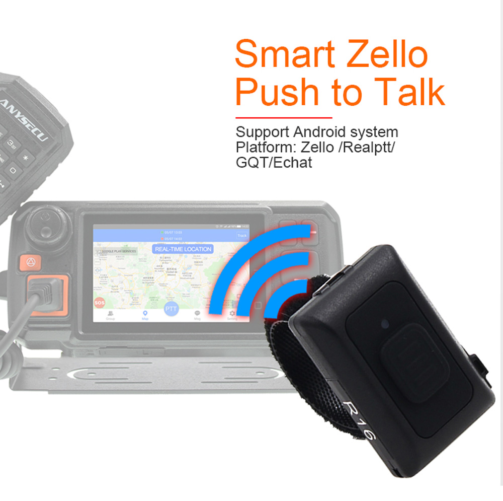 Controlador PTT inalámbrico manos libres, botón Walkie Talkie R16 para teléfono móvil Android IOS, baja energía para Zello Real-ptt