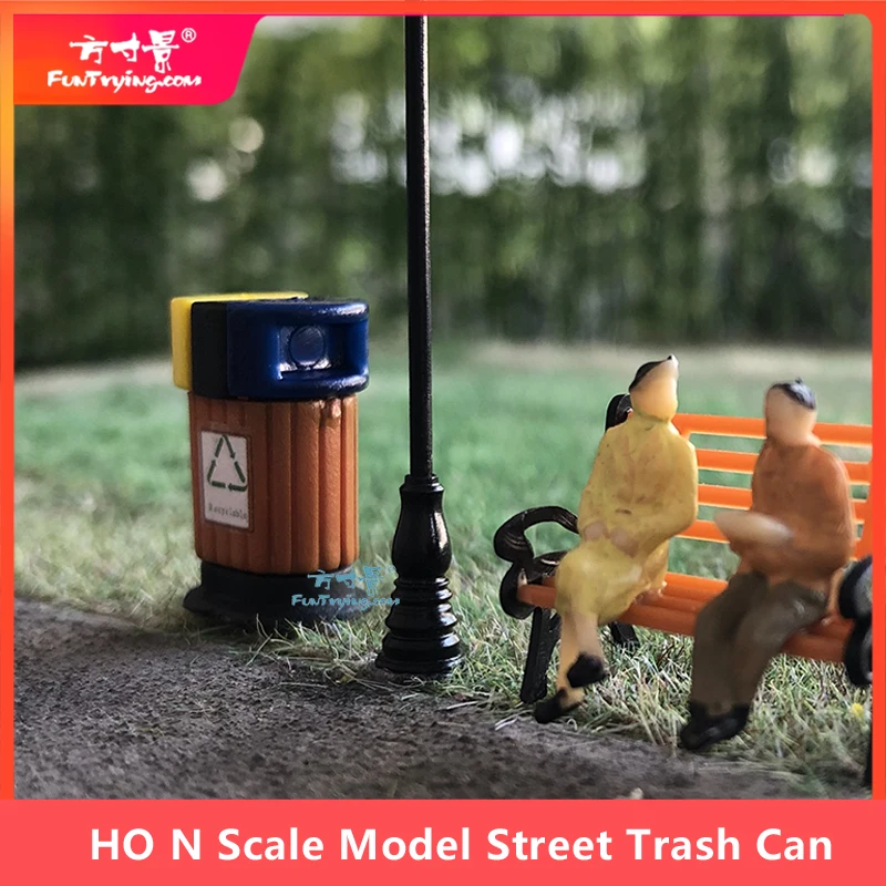HO/N Skala Modell Straße Abfalleimer Micro Landschaft Müll DIY Material Mülleimer Miniatur Mini Simulation Ashcan Sand tabelle