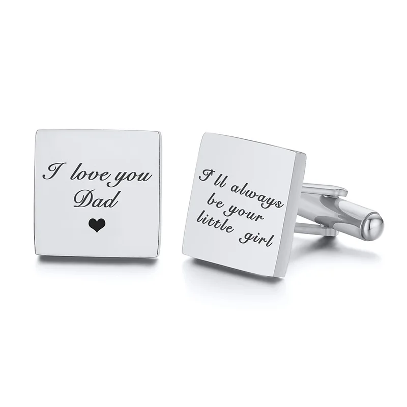 ส่วนบุคคล Man Cufflinks สแตนเลสเสื้อ Cuff ปุ่มงานแต่งงานที่กําหนดเองของขวัญ Mens Cufflinks