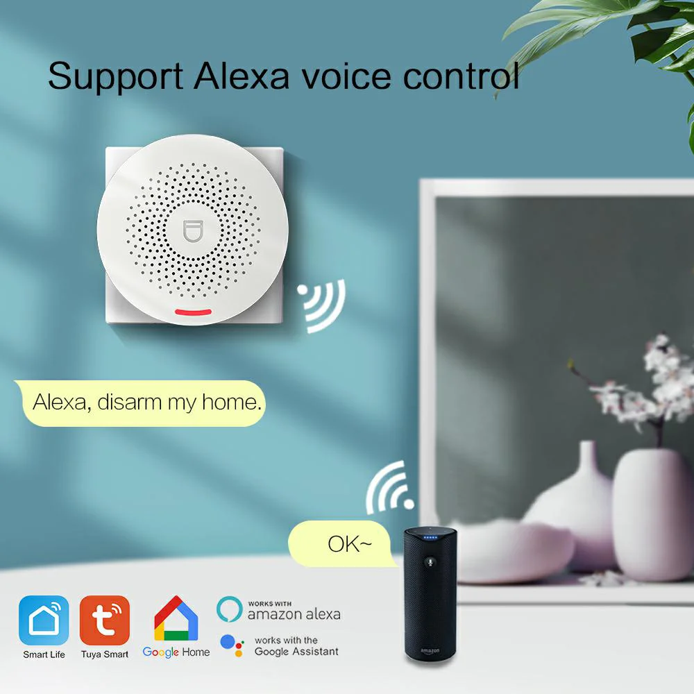Tuya WIFI Nhà Hệ Thống Báo Động Không Dây 433MHz An Ninh Chống Trộm Nhà Thông Minh Ứng Dụng Cửa Cửa Sổ Cảm Biến Phát Hiện Chuyển Động
