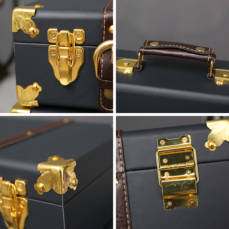Luxury Vintage Trunk Travel Hand กระเป๋าเดินทางขนาดใหญ่หนังกระเป๋าเดินทางภายใต้เตียงเสื้อผ้าจัดเก็บกล่องโบราณ Bin ที่กําหนดเอง