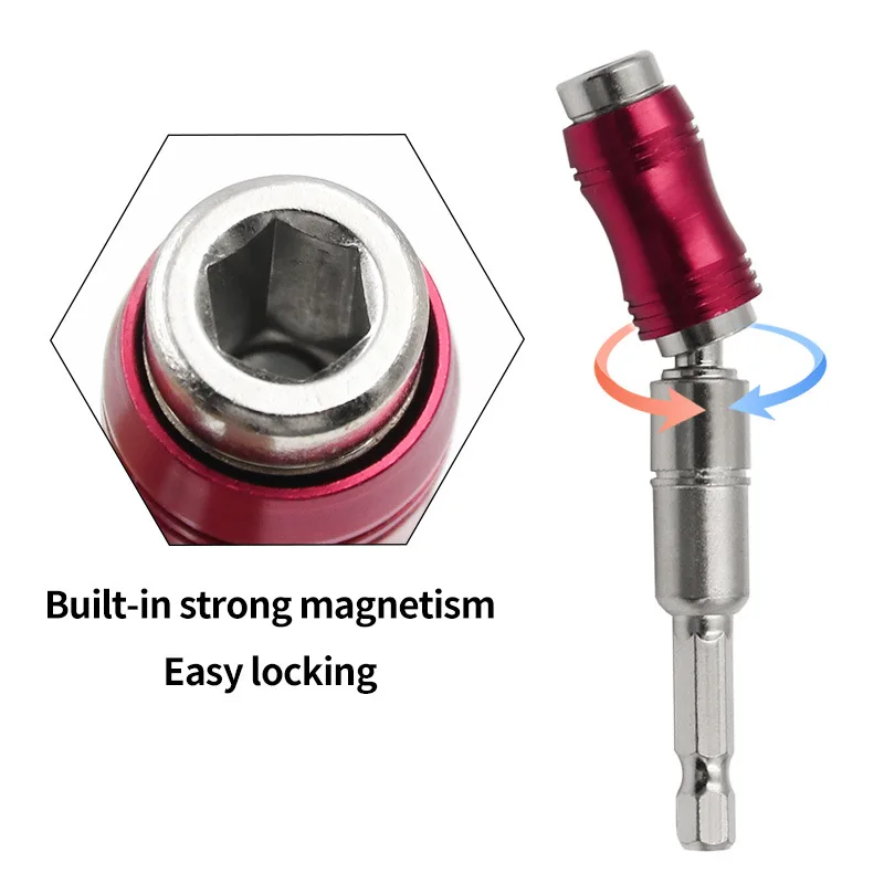 Lục Giác 1/4 "Từ Vít Khoan Đầu Khoan Vít Công Cụ Thay Đổi Nhanh Khóa Bit Giá Đỡ Hướng Dẫn Mũi Tô Vít Xoay