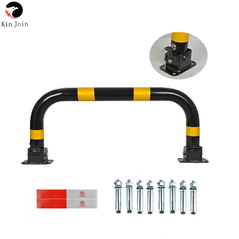Bolardo extraíble de bloqueo de pórtico, barrera de guía de estacionamiento, bolardo de tráfico de acero negro amarillo, función anticolisión