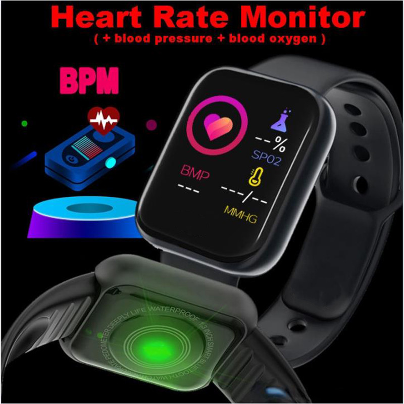 Bluetooth inteligente conectado criança rastreador de fitness relógio digital y68 smartwatch para homens mulheres colocar foto coração relógios infantis