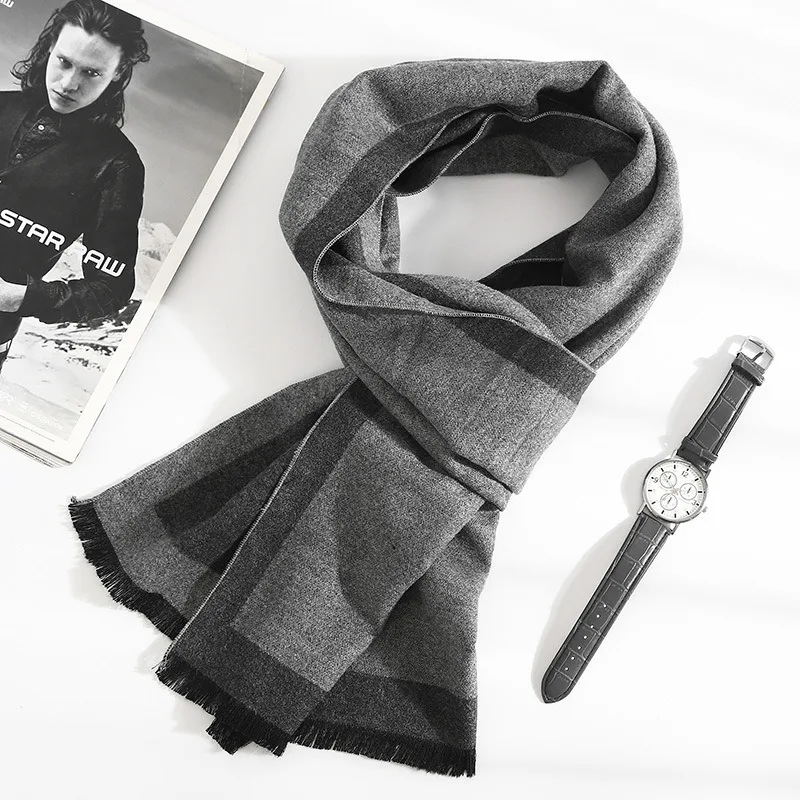 Moda 180*35 cm bufandas hombre Otoño Invierno grueso cálido Cachemira negocios envolturas largas niño chal clásico envío gratis silenciador