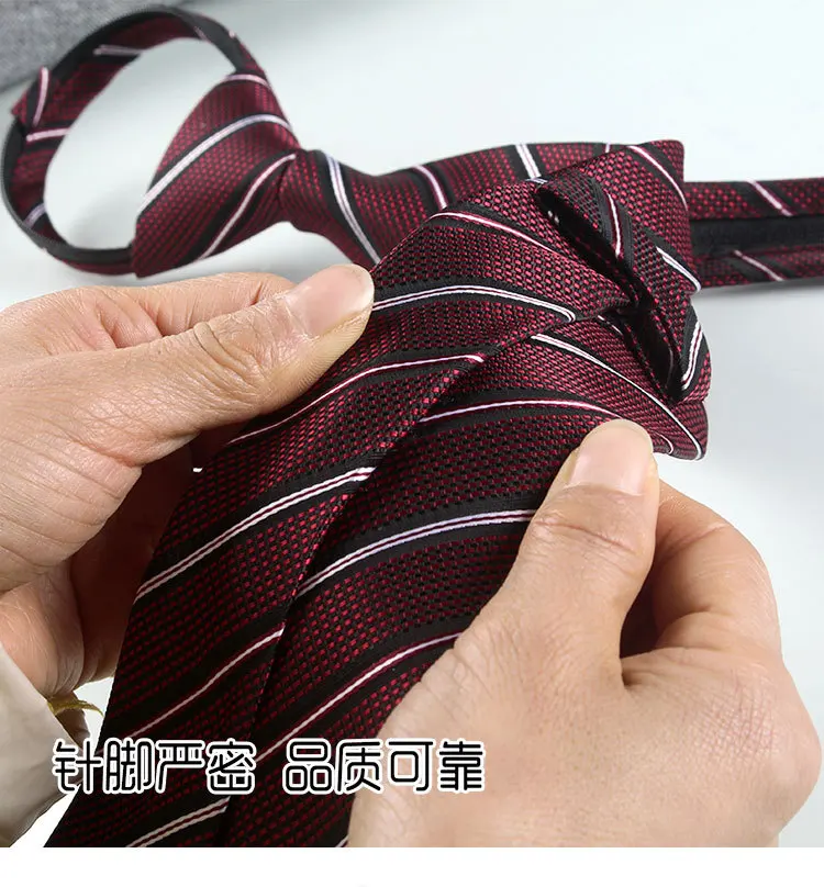 ใหม่ Paisley Zipper Ties สําหรับผู้ชาย 8 ซม.คอ Tie ลาย Polka Dots เนคไทผ้าไหมผู้ชายอัตโนมัติซิป Tie Blue Lazy TIES