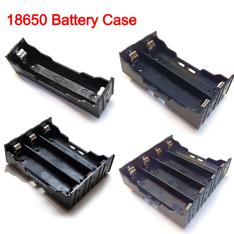 Nuevo DIY ABS 18650 fundas para banco de energía 1X 2X 3X 4X 18650 soporte de batería caja de almacenamiento 1 2 3 4 ranuras contenedor de baterías Pin duro