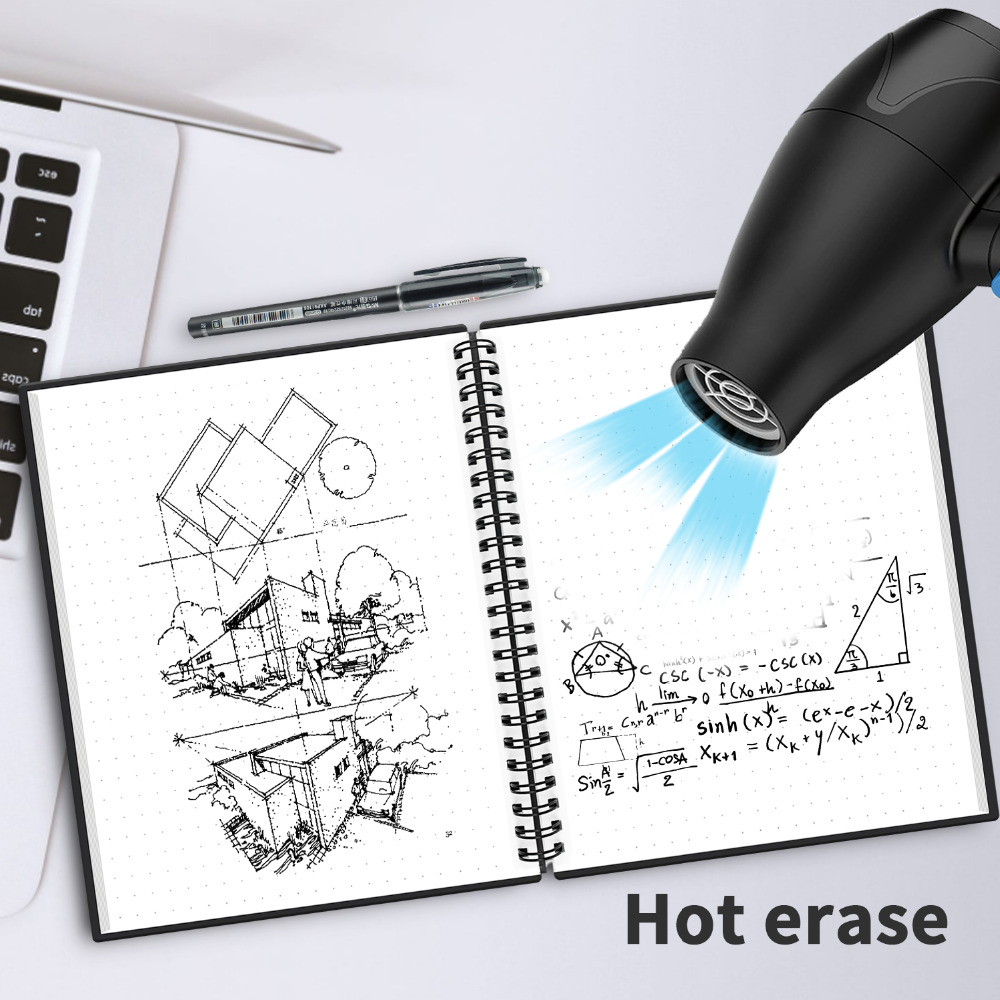 A6 Reusable Erasable Notebook black notebook Microwave Wave Cloud Erase Notepad Note Pad Lined With Pen save paper