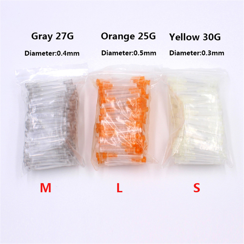 100 pçs dental endo irrigação ponta da agulha 25g/27g/30ga 30g final-fechado buraco lateral endo seringa raiz canal lavagem agulha ponta