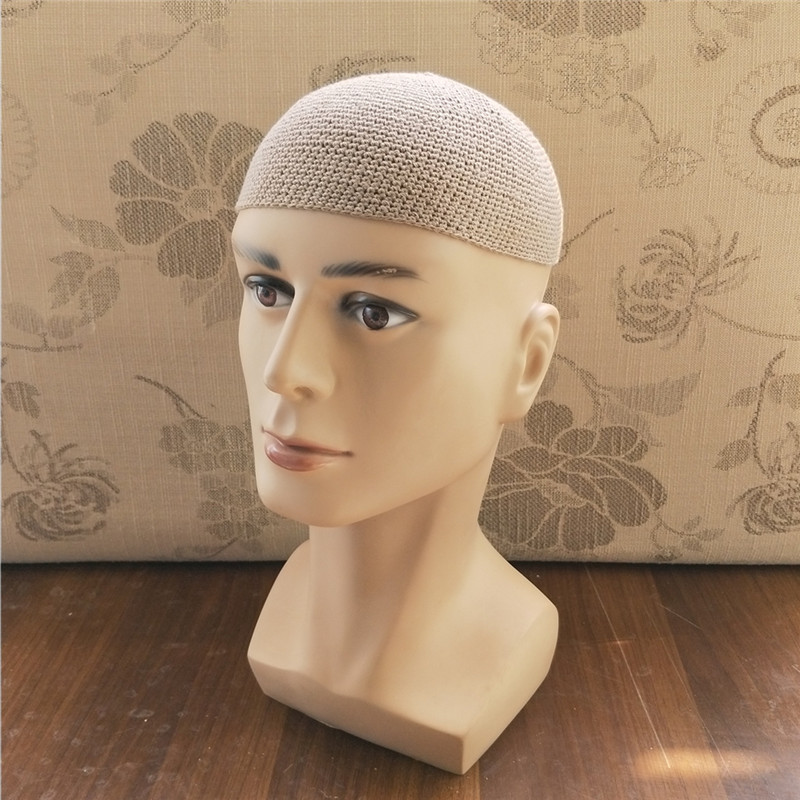 Gorro ビーニー帽子純粋な手編みトルコイスラム教徒男性女性イスラム Kufi Taqiya Takke Peci スカルキャップ祈りサウジアラビア