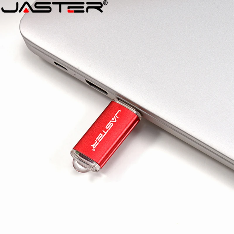 JASTER Nuovo Creativo Con Portachiavi USB 2.0 Flash Drive 128GB 64GB 32GB 16GB 8GB 4GB 128MB Pendrive Moda 9 Colori U Stick Regalo