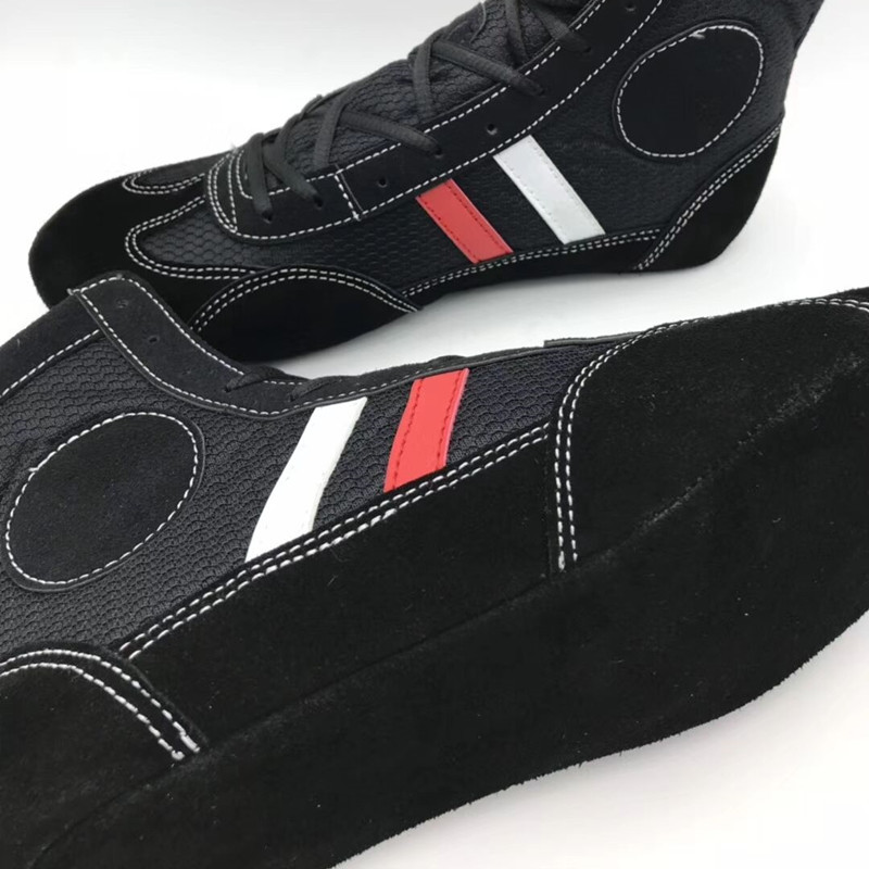 Indoor Soft Bottom Wrestling Schuhe profession elle Boxen Kampf Leder Turnschuhe Training Match Sports tiefel plus Größe 30-46