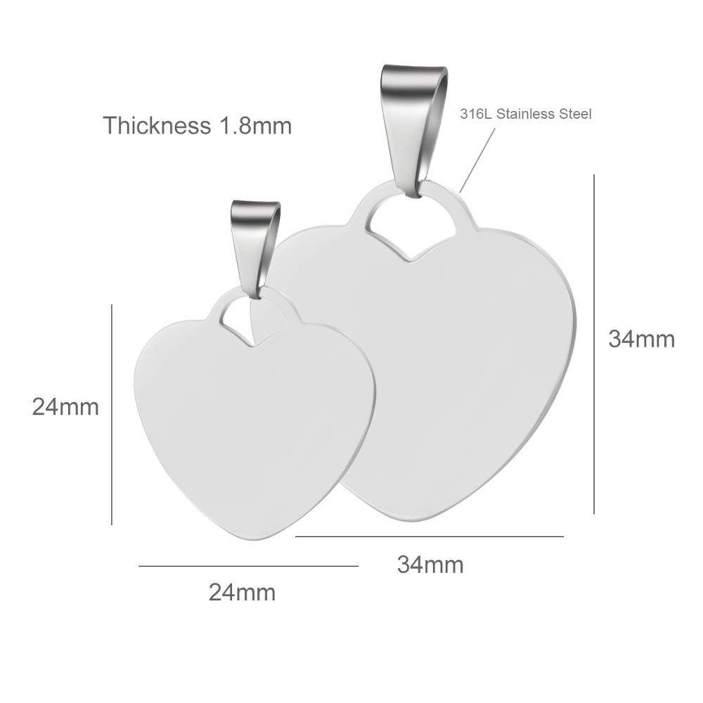 ที่กําหนดเองสร้อยคอพิมพ์ภาพที่มีสีสันชื่อแกะสลักสแตนเลสสตีลหัวใจจี้สร้อยคอเครื่องประดับสําหรับผู้หญิงแท็ก ID