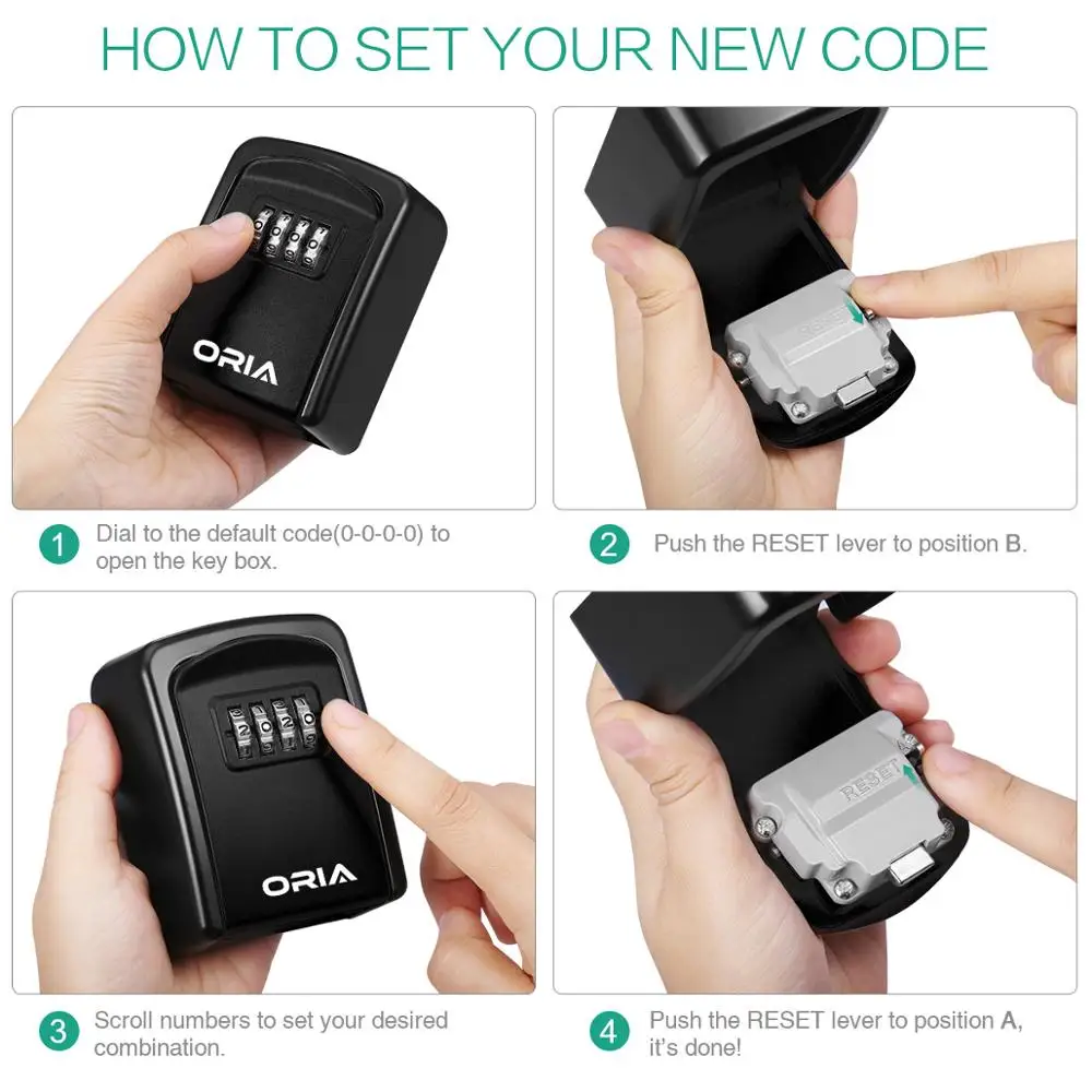 Oria caixa de chave com senha, decoração, caixa de código de chave, armazenamento de chave, caixa de senha montada na parede, chave externa, caixa de bloqueio seguro