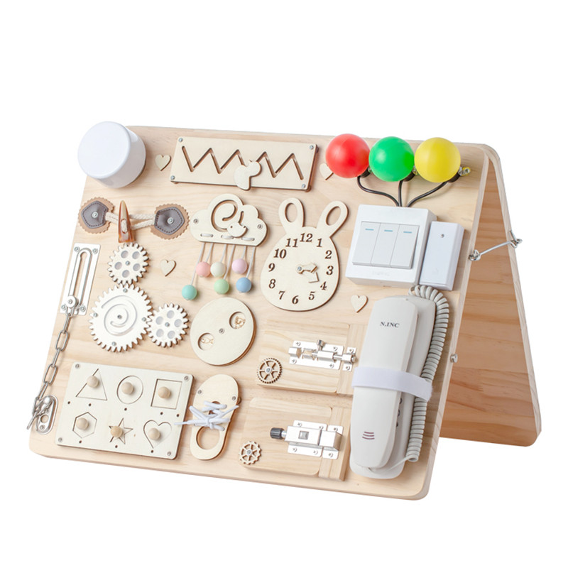 Tablero ocupado para niños juguete sensorial de entrenamiento de habilidad para la vida accesorio de bloqueo de cremallera juegos Montessori para bebés