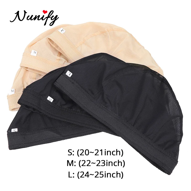 Nunify-Malla de pelo sin pegamento, forro de peluca barata, gorras para hacer pelucas, malla de Spandex, cúpula elástica, 6 uds.