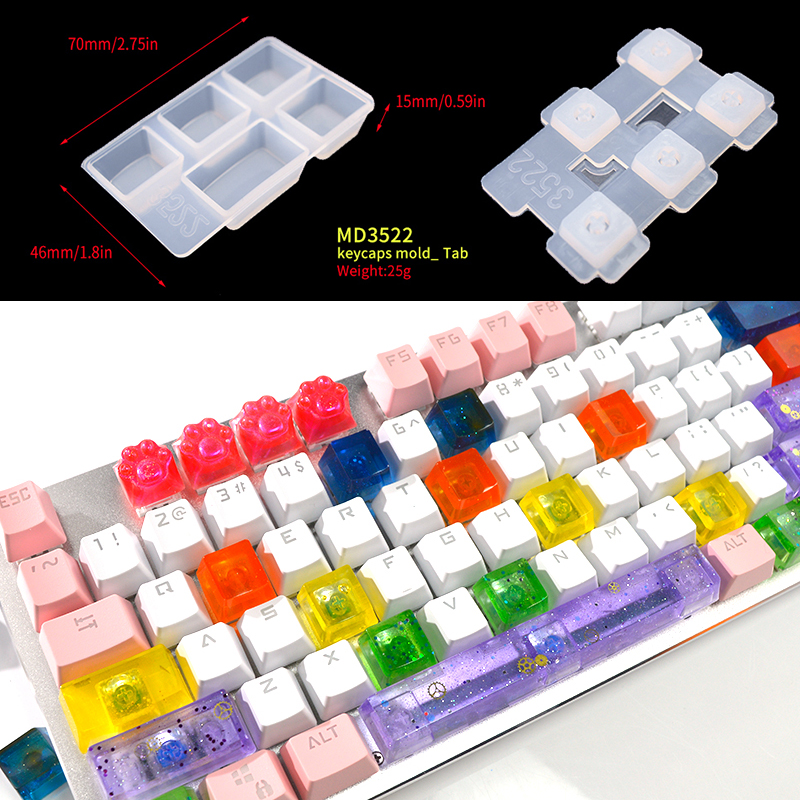 TC156 DIY ชุดคู่มือคีย์บอร์ด Key Caps เรซิ่น Clavier แม่พิมพ์ซิลิโคน Keycap แม่พิมพ์สําหรับศิลปะอีพ็อกซี่งานฝีมือทําด้วยมือ