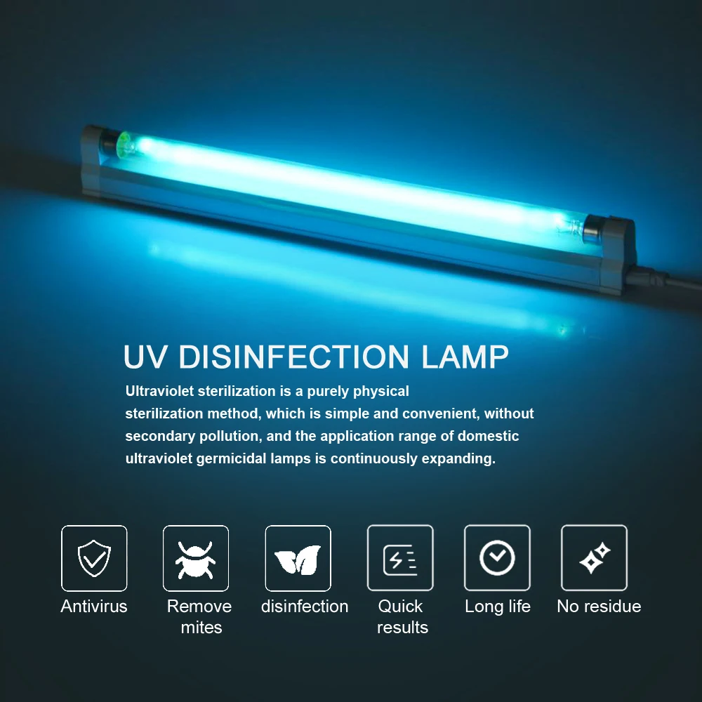 UV ควอตซ์โคมไฟ T5 หลอดหลอดไฟอัลตราไวโอเลต 220V 110V 6W 8W โอโซนฆ่าเชื้อฆ่าเชื้อโรคแสงฆ่าเชื้อแบคทีเรียโคมไฟ