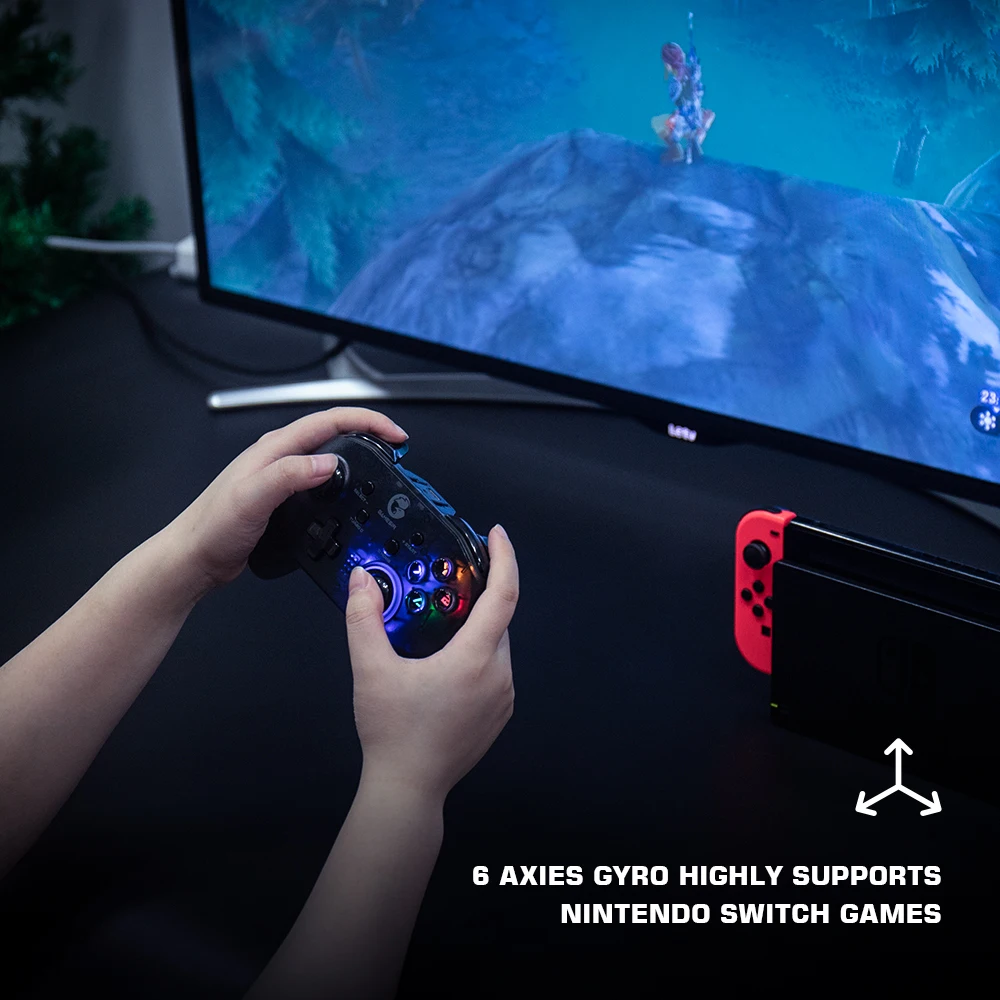 Беспроводной мобильный контроллер GameSir T4 Pro Bluetooth геймпад с 6-осевым гироскопом для Nintendo Switch, Android, iPhone, ПК, джойстик