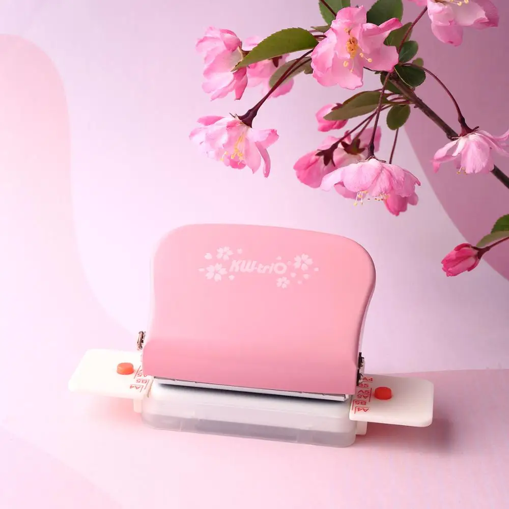 KW-trio 6-Hole Paper Punch Handheld Metal Hole Puncher 5 Sheet Capacity 6mm for A4 A5 B5 Notebook Scrapbook Diary Planner