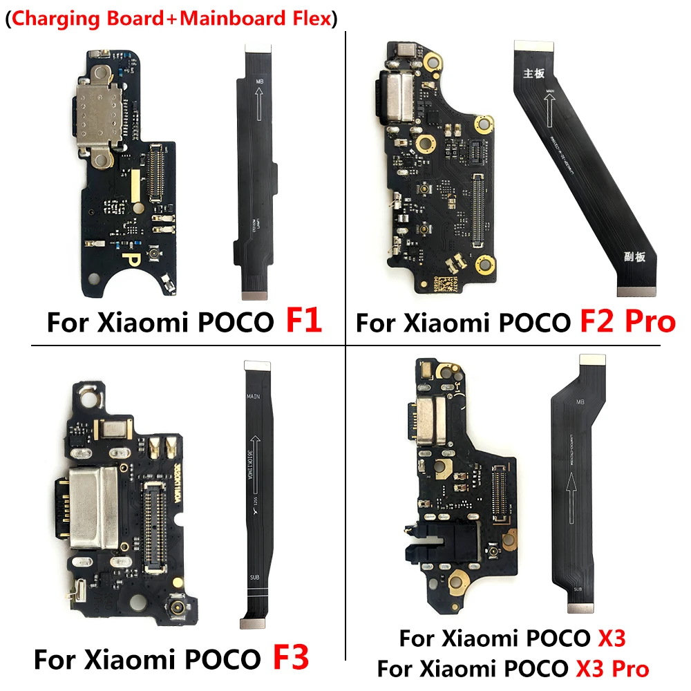 Mới Dành Cho Xiaomi Poco F2 Pro F1 F3 X3 Pro USB Sạc Điện Ban Đầu Kết Nối Cổng Cắm Dock Với Mainboard bo Mạch Chủ Cáp Mềm