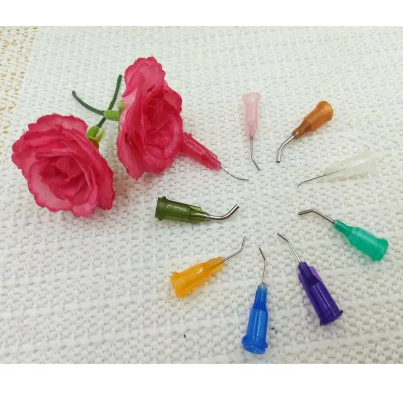 10 Chiếc 1 "Thép Không Gỉ 45 Độ Khuỷu Tay Pha Chế Kim Với Cùn Đầu, từ 14G Đến 27G