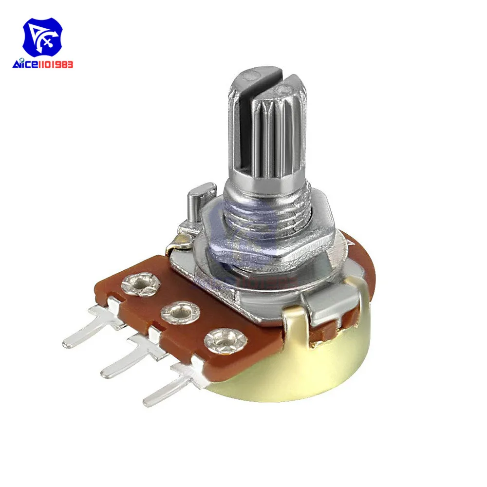 5 Pçs/lote Potenciômetro Resistor 1K 2K 5K 10K 20K 50K 100K 500K Ohm Potenciômetro Rotativo Cônico Linear de 3 Pinos para Arduino com Tampa