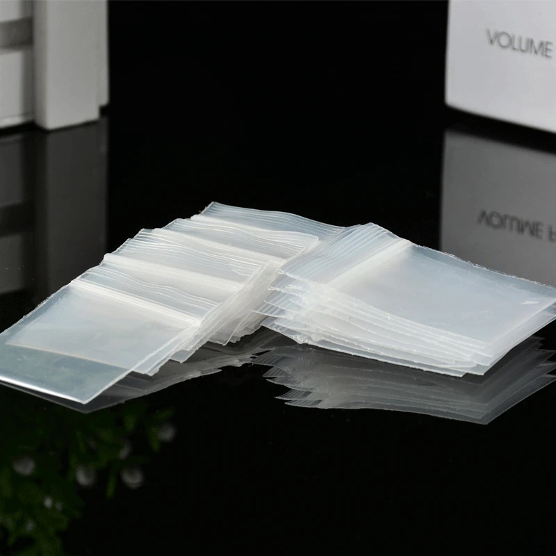 TETP 100 Chiếc 20 Dây Mini Trong Suốt Ziplock Túi Nhựa Nhỏ Trang Sức Bán Lẻ Phụ Kiện Bảo Quản Bao Bì Tiếp Liệu Reclosable Làm Dày
