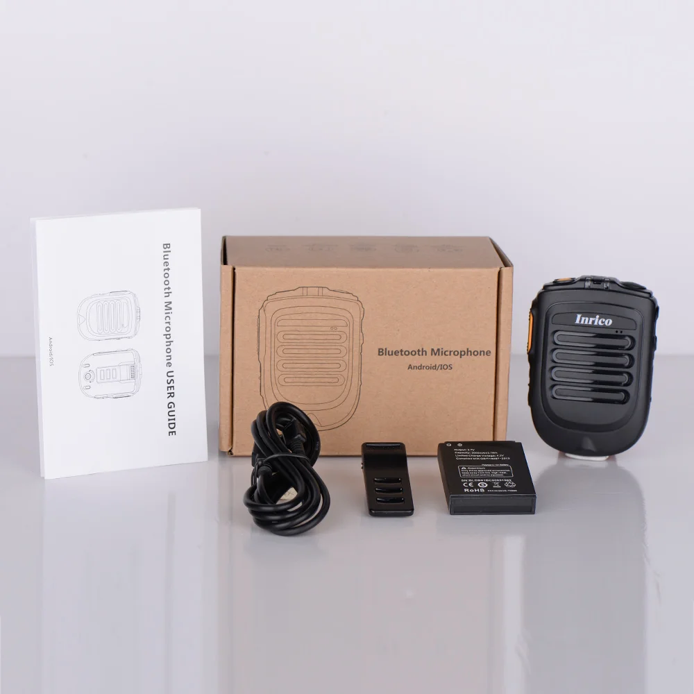Inrico B02 Zello Mini Micro Không Dây PTT Android IOS Bộ Đàm Micro Bluetooth Di Động