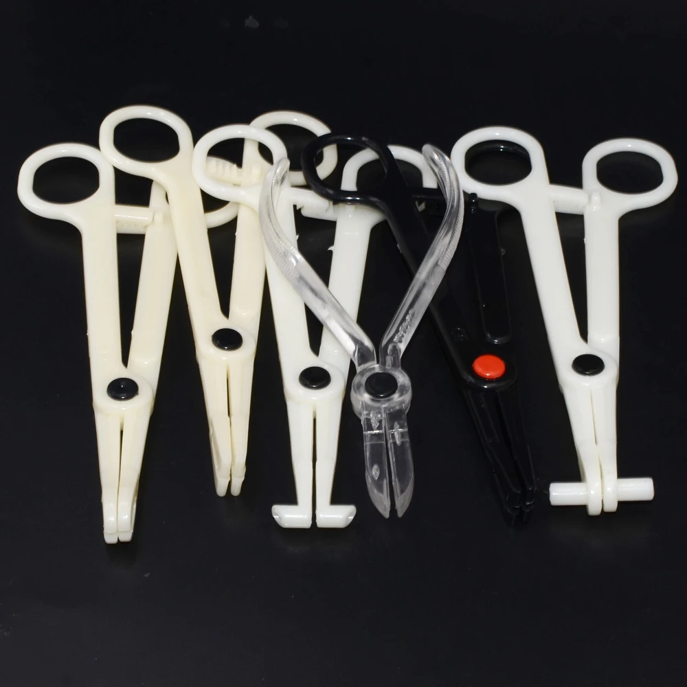 Abrazadera de perforación acrílica para oreja, labio, ombligo, nariz, herramientas de perforación de tabique abierto redondo, alicates, pinza, herramienta de joyería corporal permanente, 1 unidad