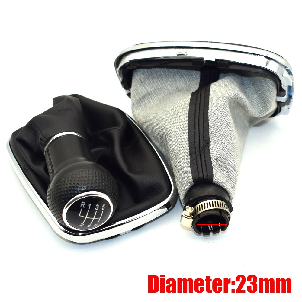 23Mm Dành Cho Xe Volkswagen VW Golf 4 IV MK4 GTI R32 Bora Jetta 5 Tốc Độ Khung Đen Bánh Răng Chuyển Dịch Núm Vặn lever Tem Mạc Khởi Động 1999-2004