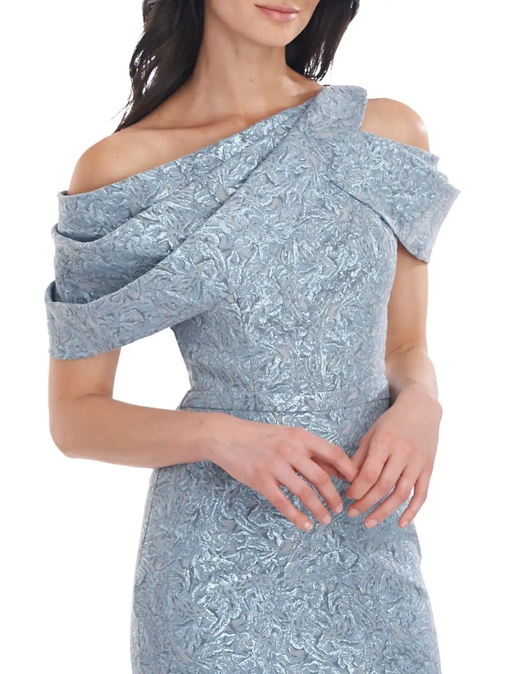 Kleermaker Moeder Van Bruid Blauw Formele Gown Bloemen Jacquard Schede Ruches Jurk Plus Size Korte Trouwjurken Knielengte