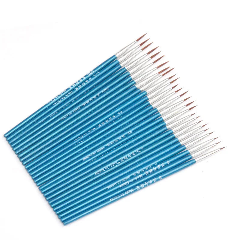 10 Chiếc Mịn Mỏng Móc Dây Chuyền Bút Vẽ Nghệ Thuật Bút Sơn Chổi Nylon Nghệ Thuật Tiếp Liệu Kích Thước Tranh 0 00 000